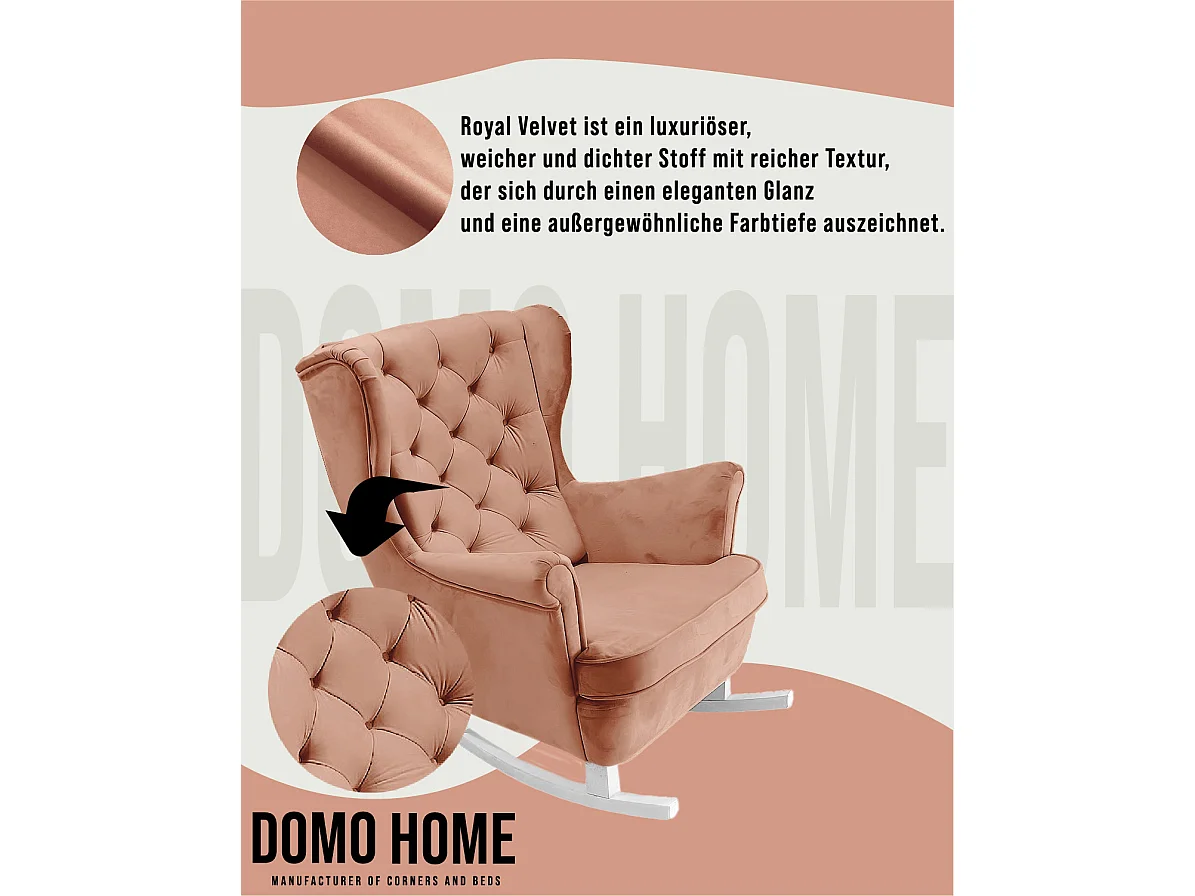 Relaxsessel mit gepolstertem Sitz und Armlehnen, Fernsehsessel 102x81x95cm Powder Pink_29830