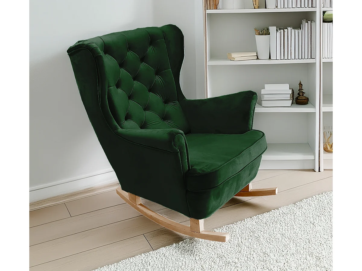 Fotel Relax z Tapicerowanym Siedzeniem i Podłokietnikami, Fotel TV 102x81x95cm Zielony_29848