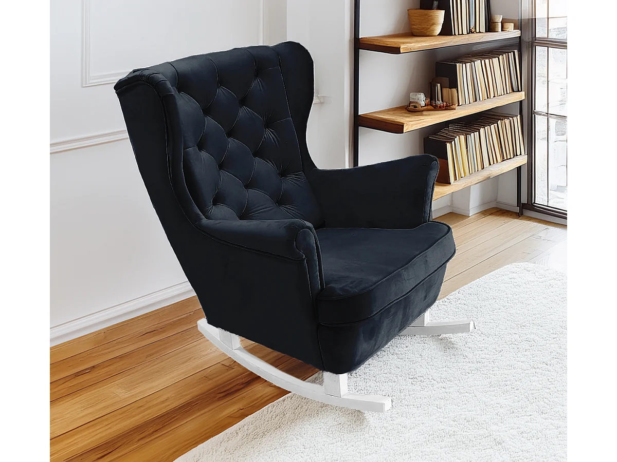 Fauteuil Relax avec accoudoirs et siège rembourré, fauteuil de salon, 102x81x95cm Noir_29863