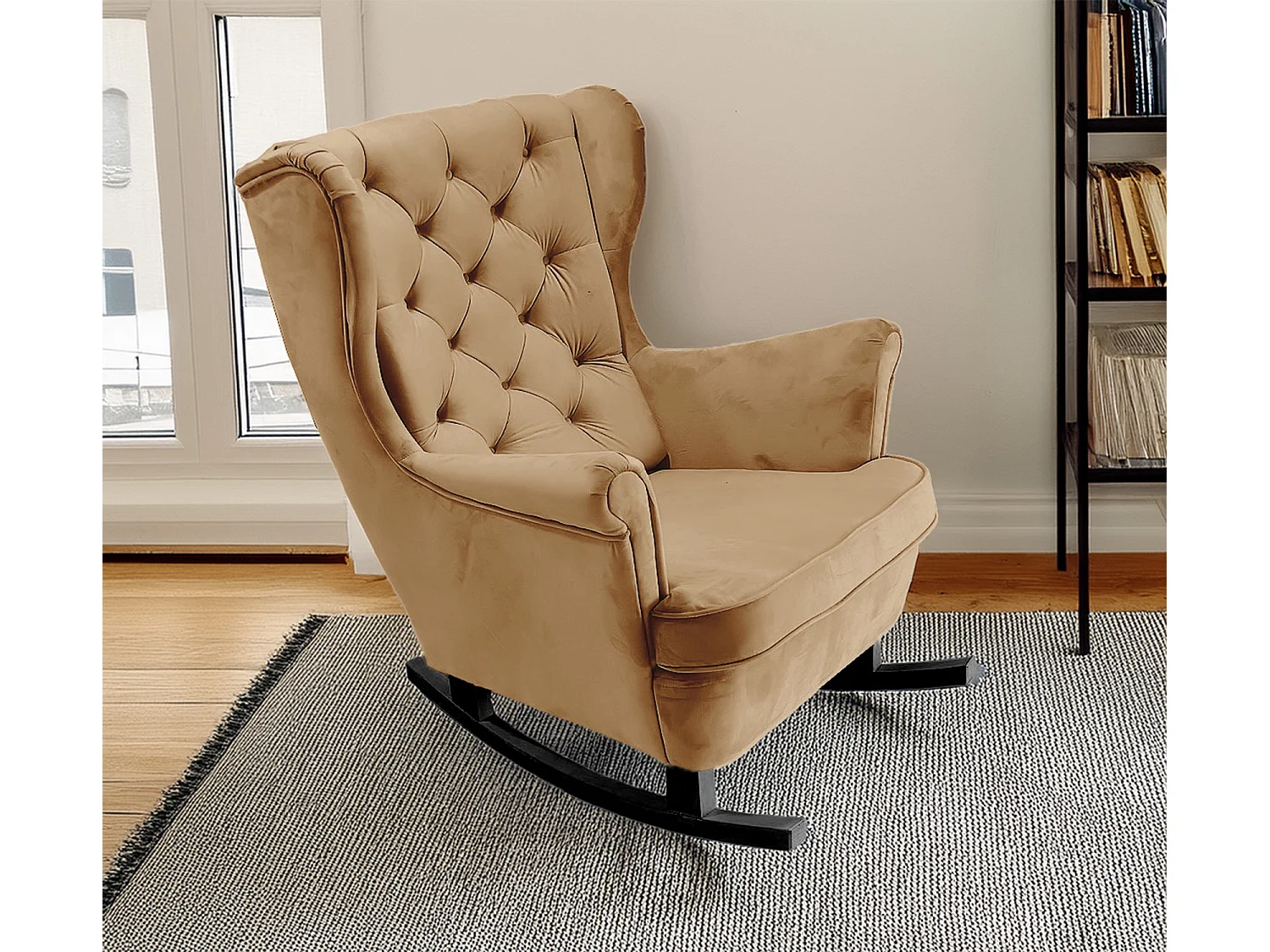 Relaxfauteuil met Gestoffeerde Zitting en Armleuningen, TV Fauteuil 102x81x95cm Beige_29806