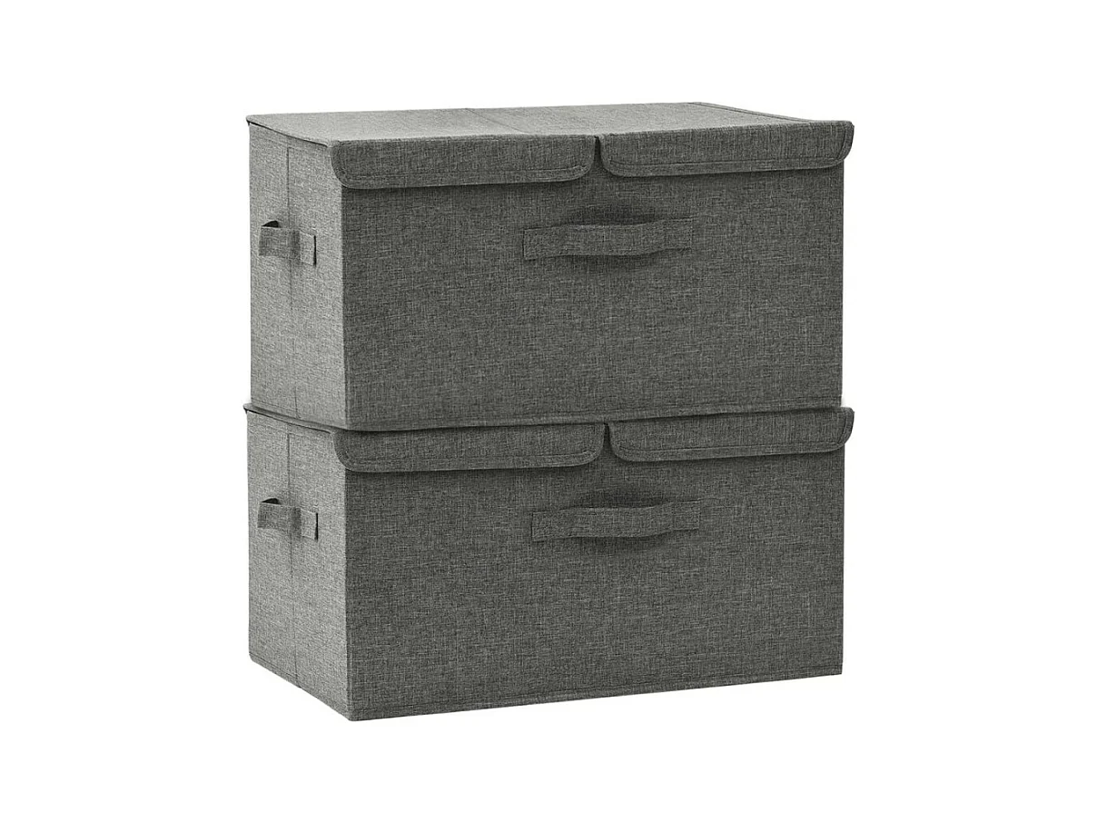 Boîtes de rangement 2 pcs Tissu 50x30x25 cm Anthracite
