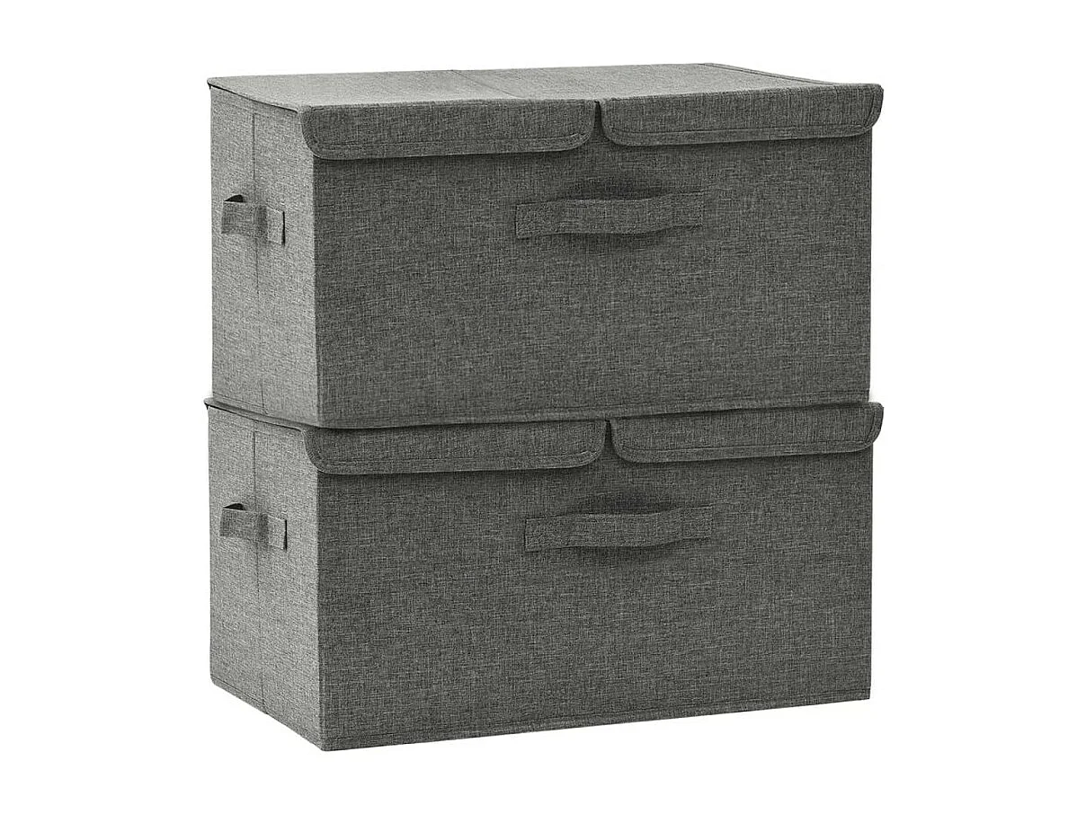 Boîtes de rangement 2 pcs Tissu 50x30x25 cm Anthracite