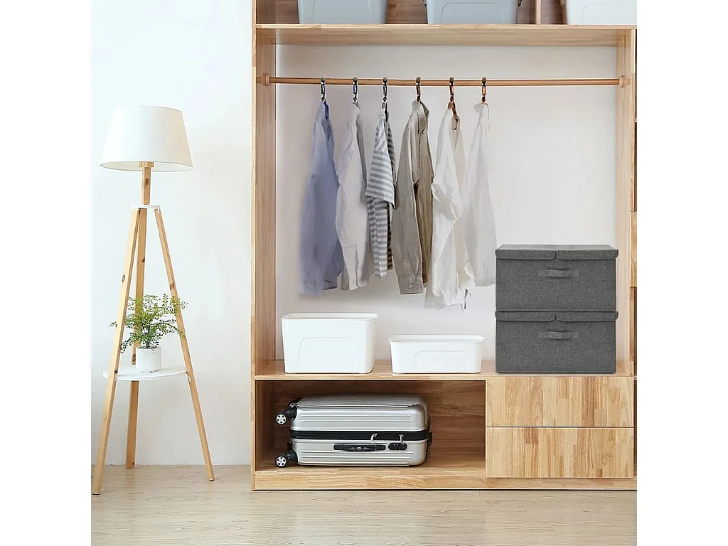 Boîtes de rangement 2 pcs Tissu 50x30x25 cm Anthracite