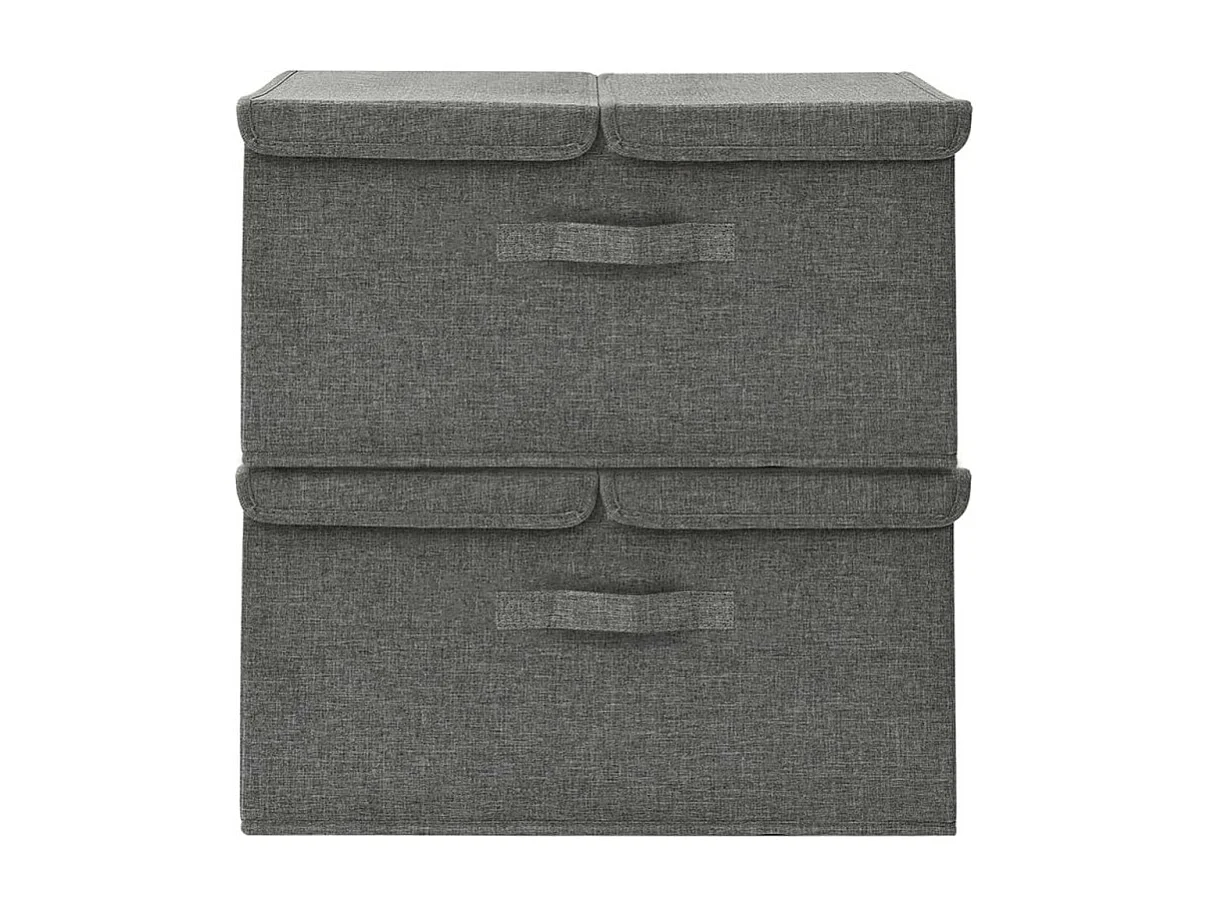 Boîtes de rangement 2 pcs Tissu 50x30x25 cm Anthracite