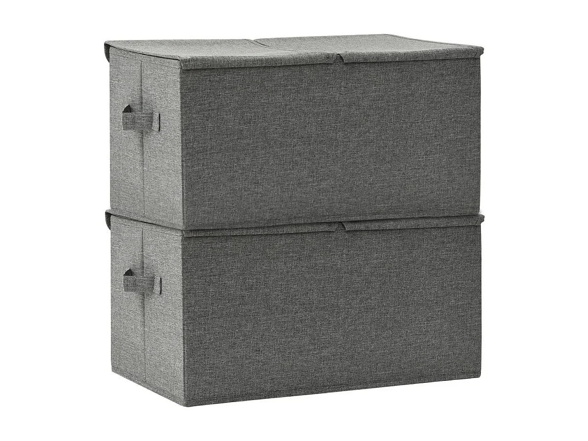 Boîtes de rangement 2 pcs Tissu 50x30x25 cm Anthracite
