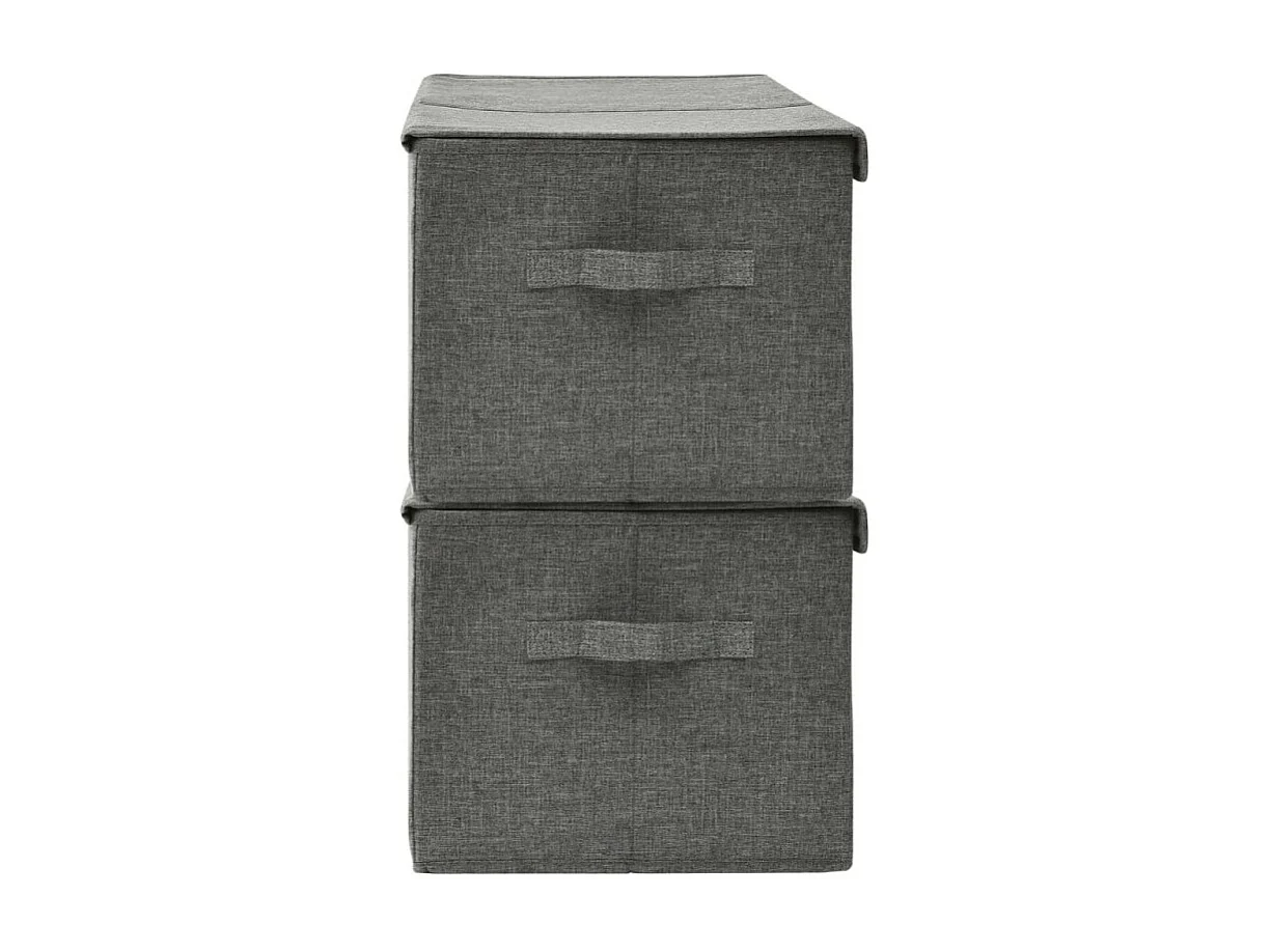 Boîtes de rangement 2 pcs Tissu 50x30x25 cm Anthracite