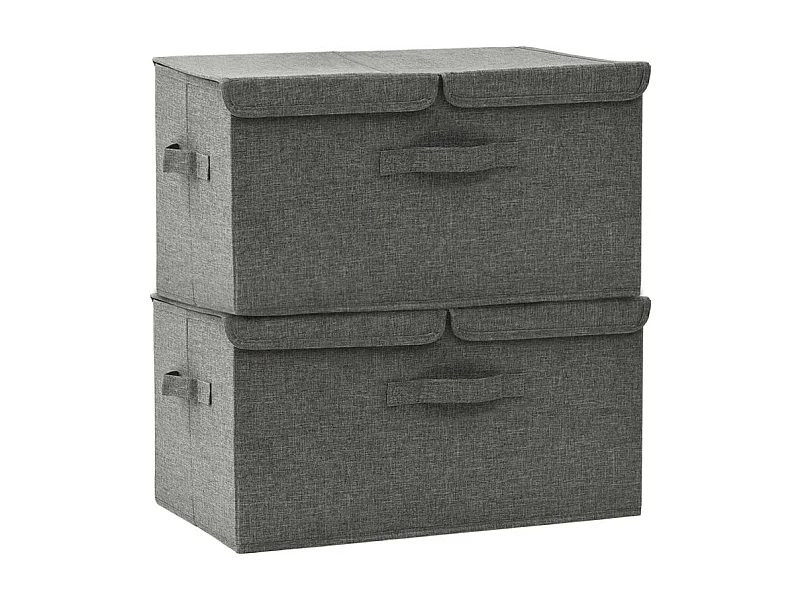 Boîtes de rangement 2 pcs Tissu 50x30x25 cm Anthracite