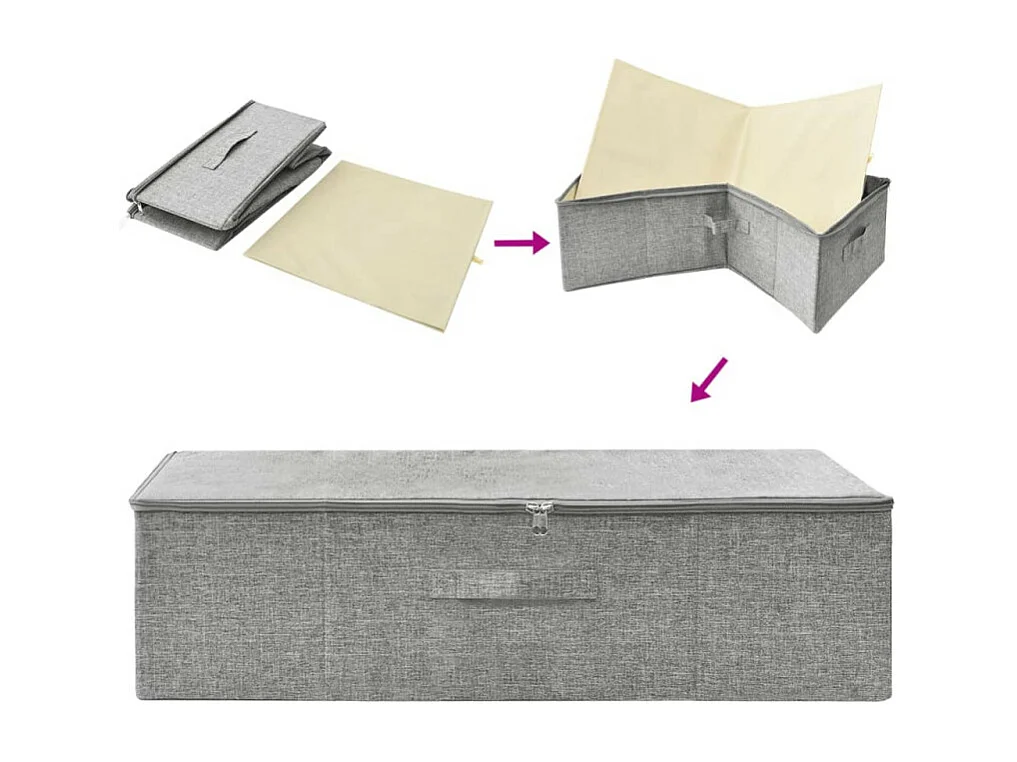 Aufbewahrungsbox Stoff 70x40x18 cm Grau