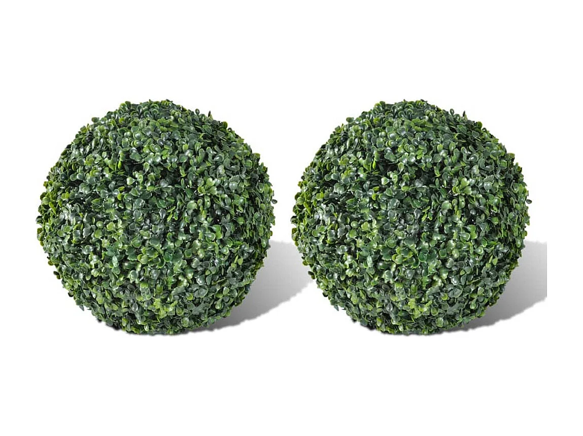Set di 2 palle di bosso artificiali da 27 cm per decorazione interna ed esterna