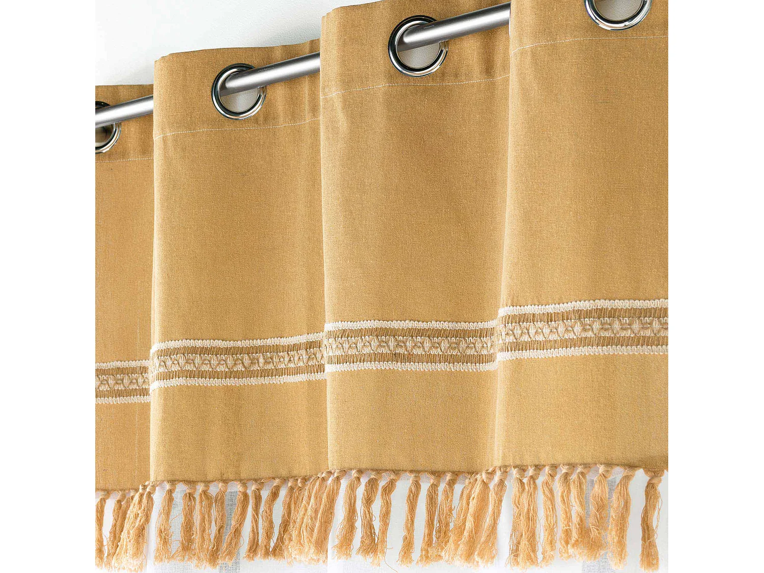 Rideau Voilage à Œillets "Janara" 140x240cm Ocre