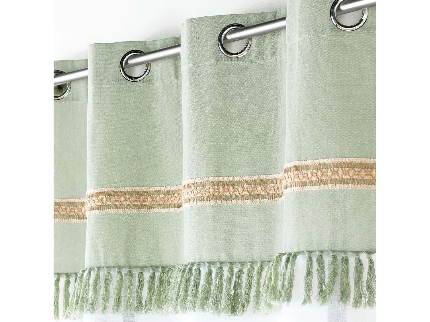 Rideau Voilage à Œillets "Janara" 140x240cm Sauge
