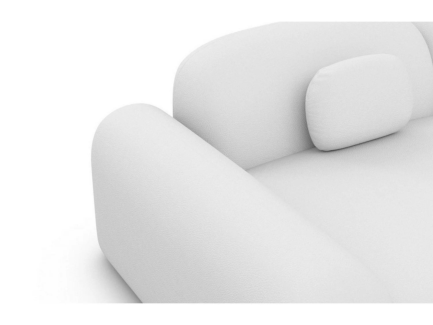 Ecksofa Barcelona L Kurz mit Zierkissen Kunstleder Weiß Links