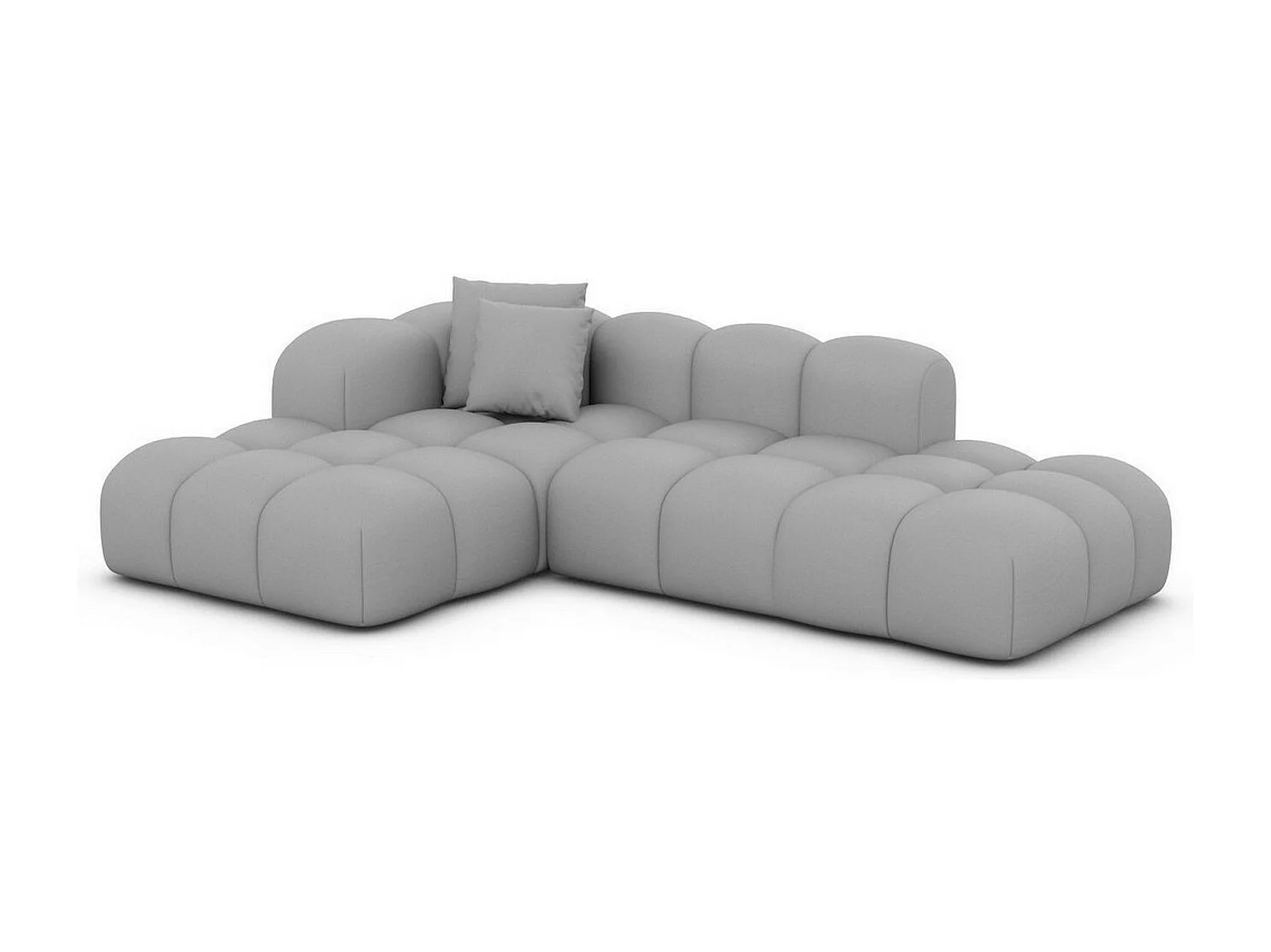 Ecksofa Formentera Lounge Kunstleder Hellgrau Rechts