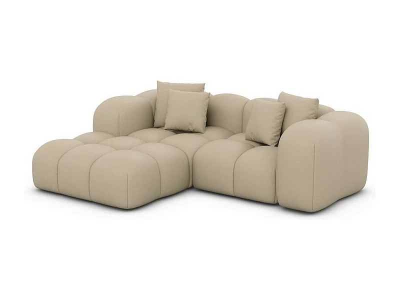 Ecksofa Formentera Mini mit Kissen Kunstleder Beige Links