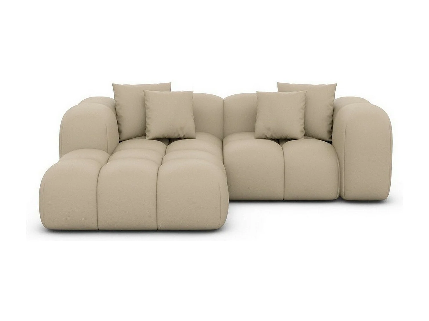 Ecksofa Formentera Mini mit Kissen Kunstleder Beige Links