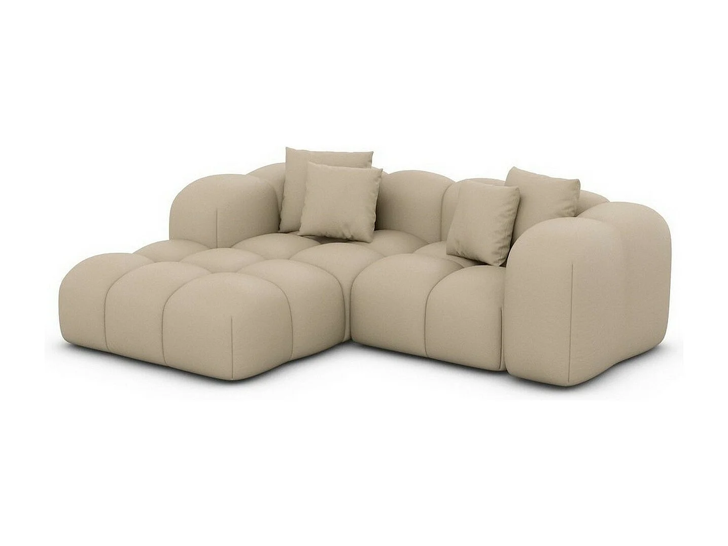 Ecksofa Formentera Mini mit Kissen Kunstleder Beige Links