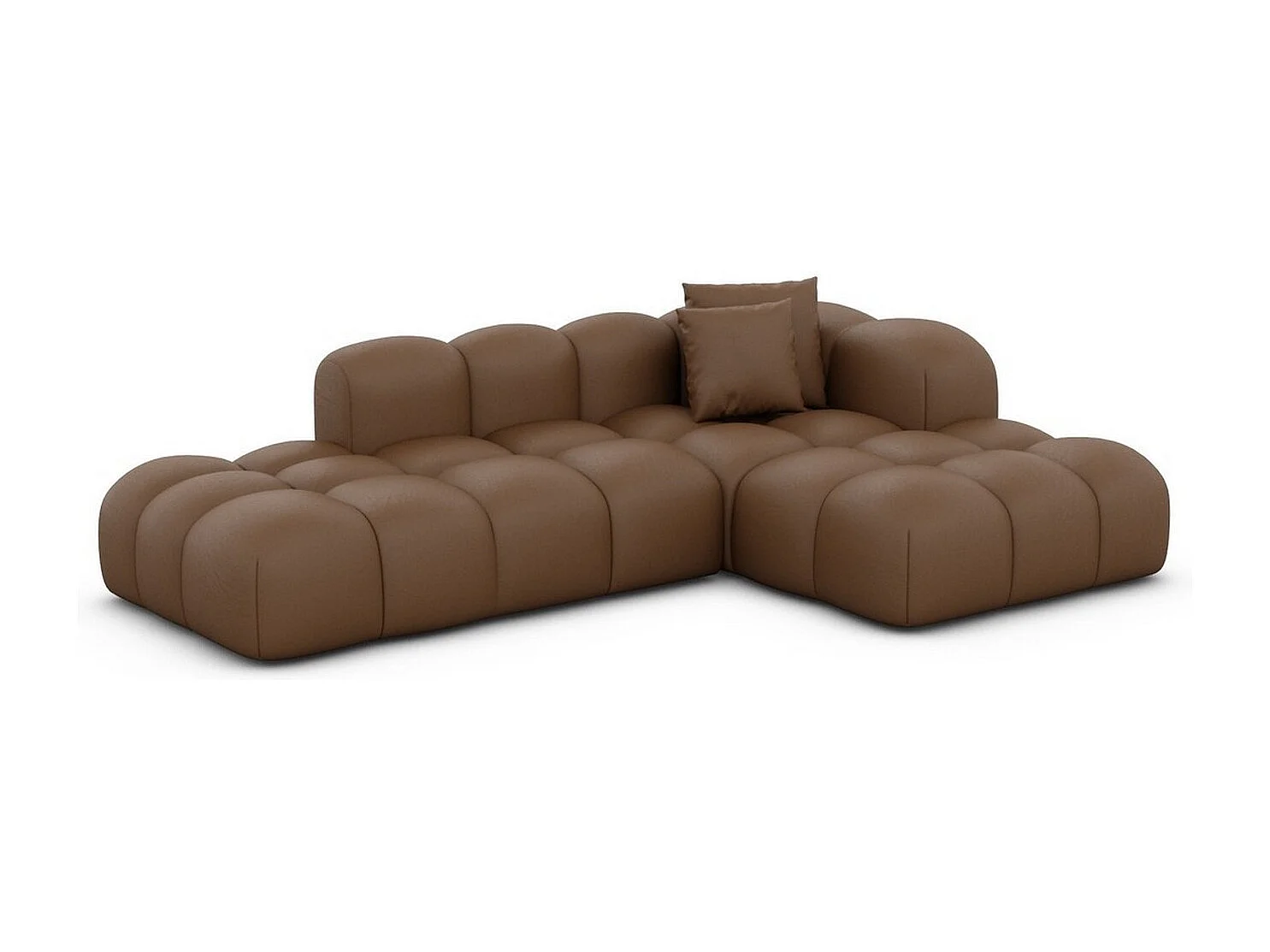 Ecksofa Formentera Lounge Kunstleder Braun Links