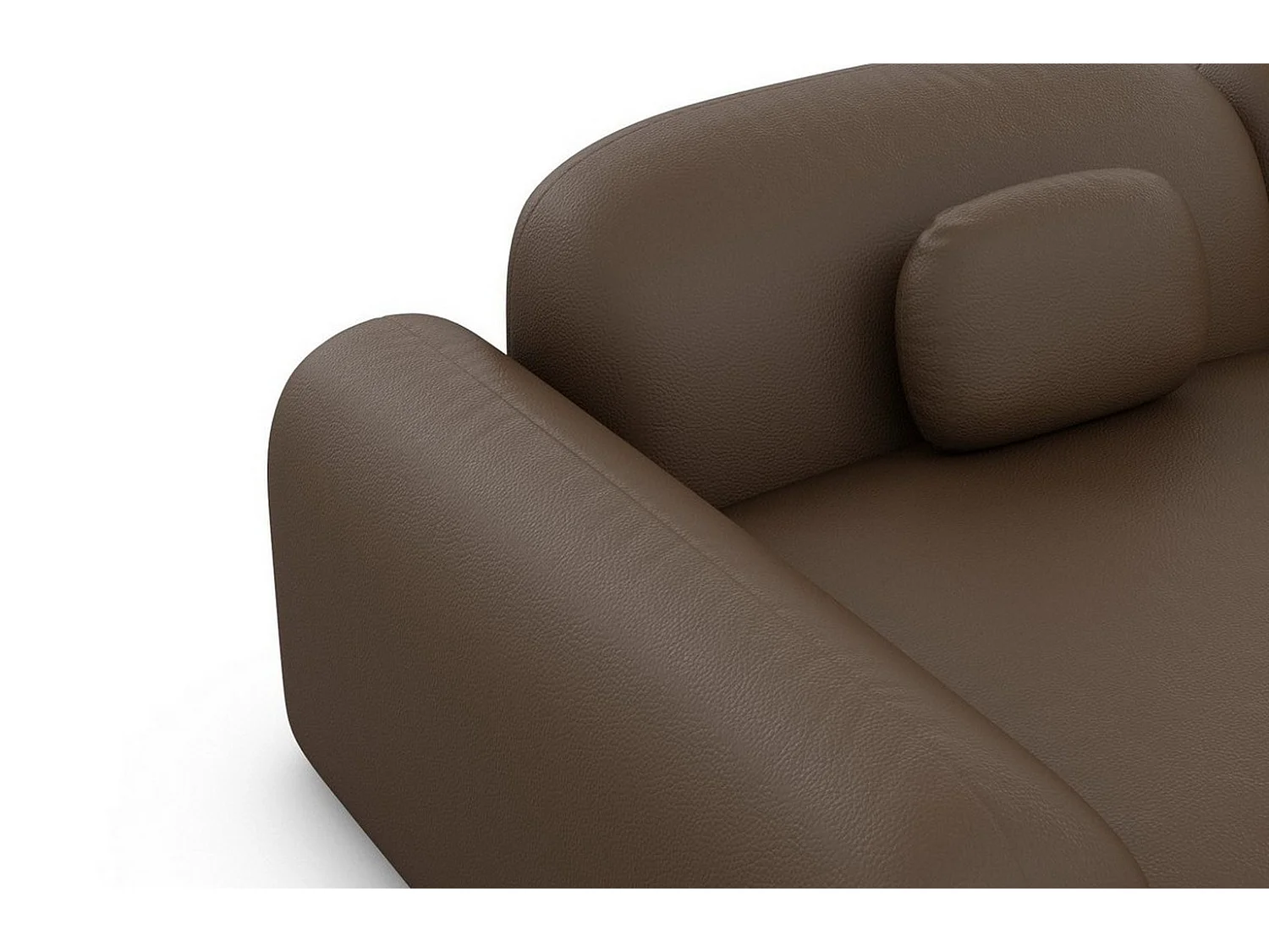 Ecksofa Barcelona mit Zierkissen Kunstleder Dunkelbraun Rechts