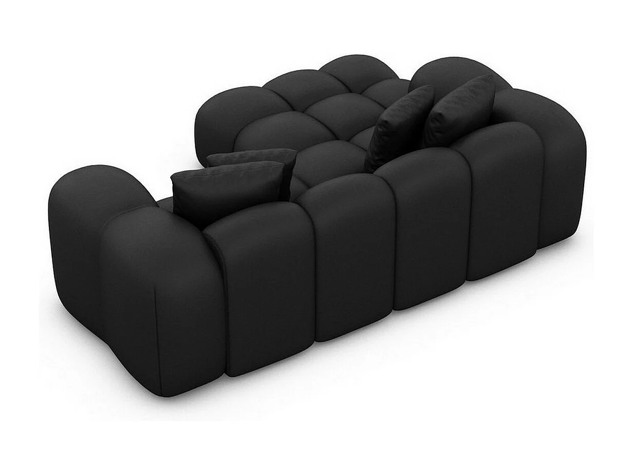 Ecksofa Formentera Mini mit Kissen Kunstleder Schwarz Links