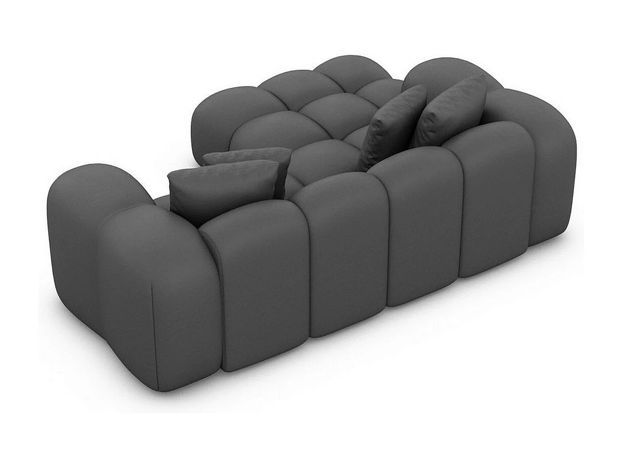 Ecksofa Formentera Mini mit Kissen Kunstleder Dunkelgrau Links