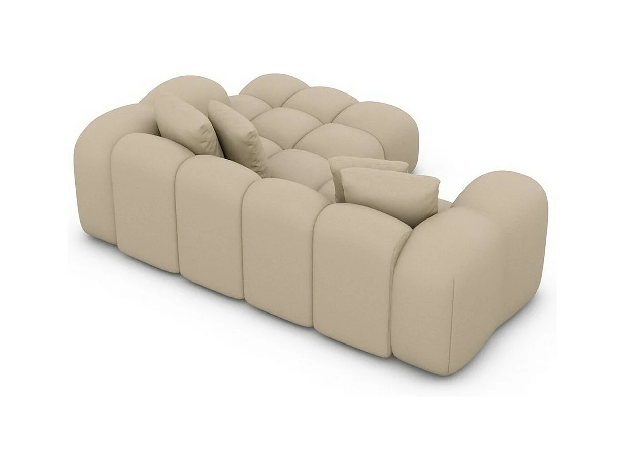 Ecksofa Formentera Mini mit Kissen Kunstleder Beige Rechts