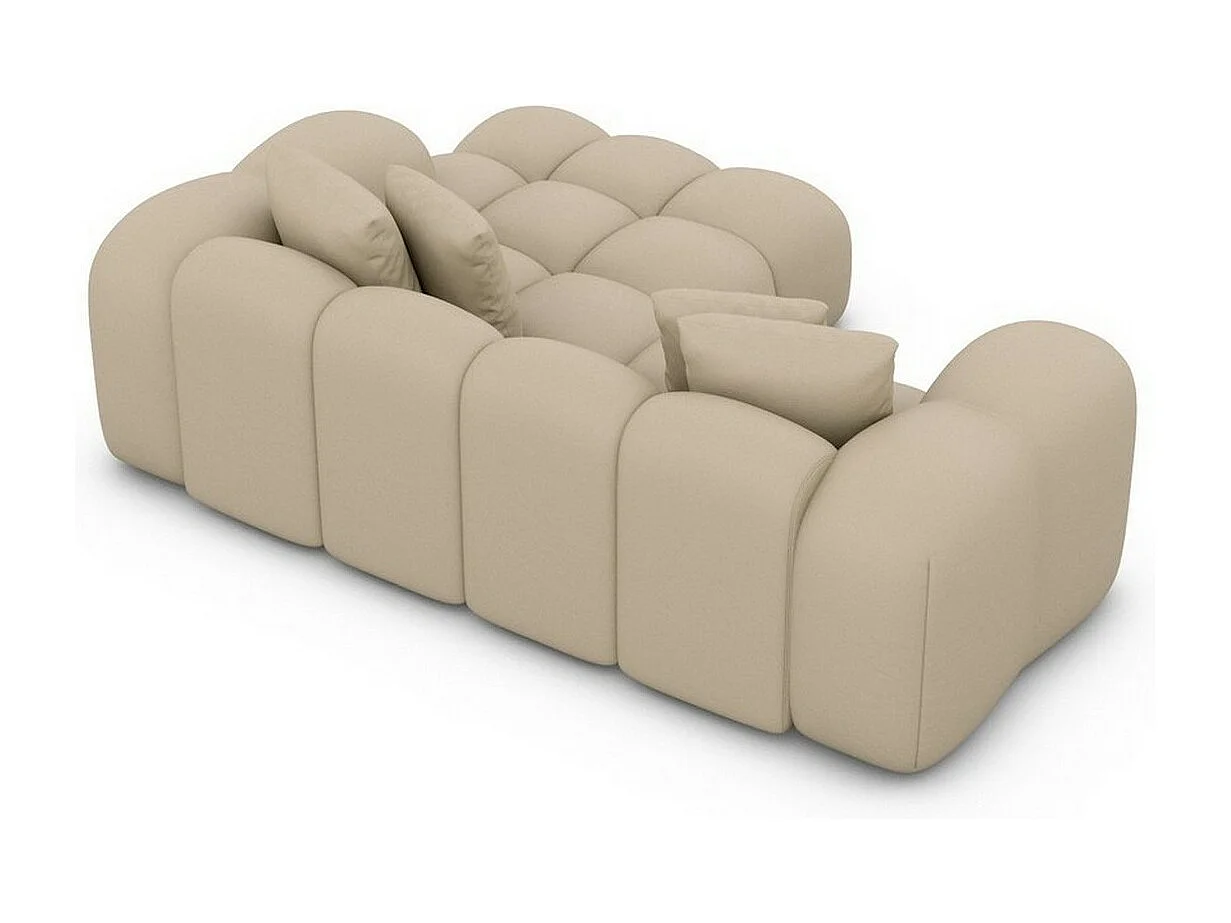 Ecksofa Formentera Mini mit Kissen Kunstleder Beige Rechts