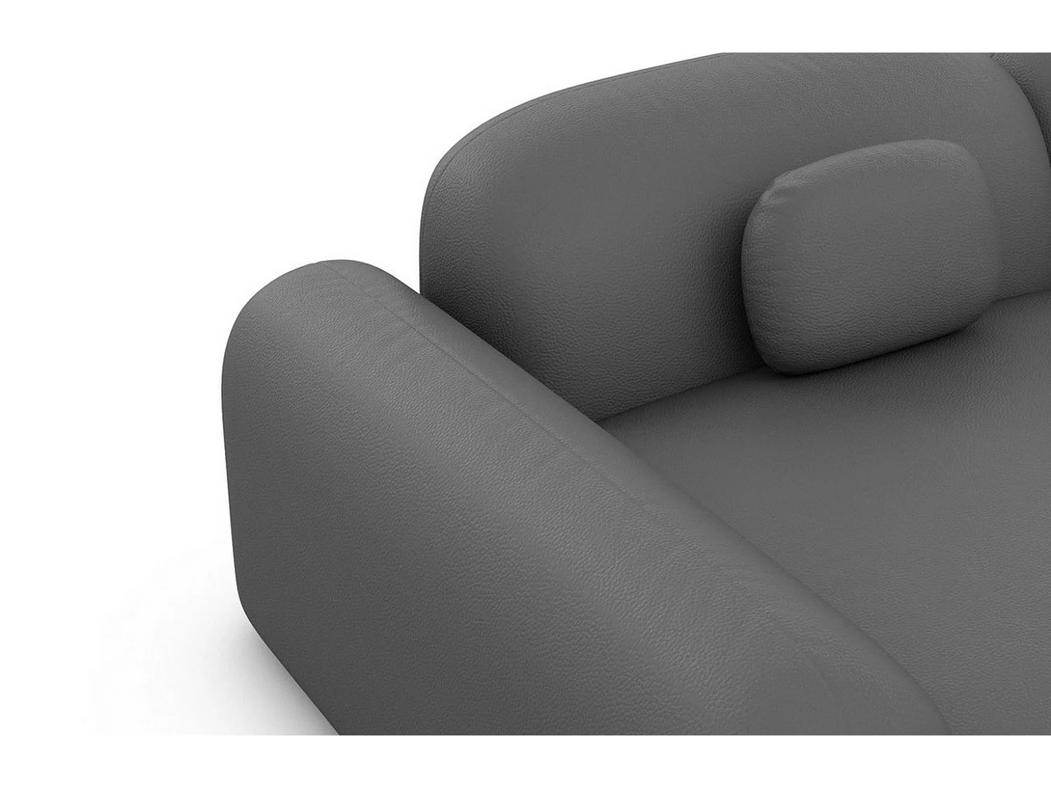 Ecksofa Barcelona mit Zierkissen Kunstleder Dunkelgrau Rechts