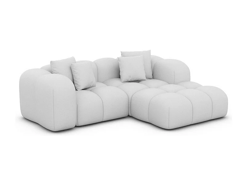 Ecksofa Formentera Mini mit Kissen Kunstleder Weiß Rechts