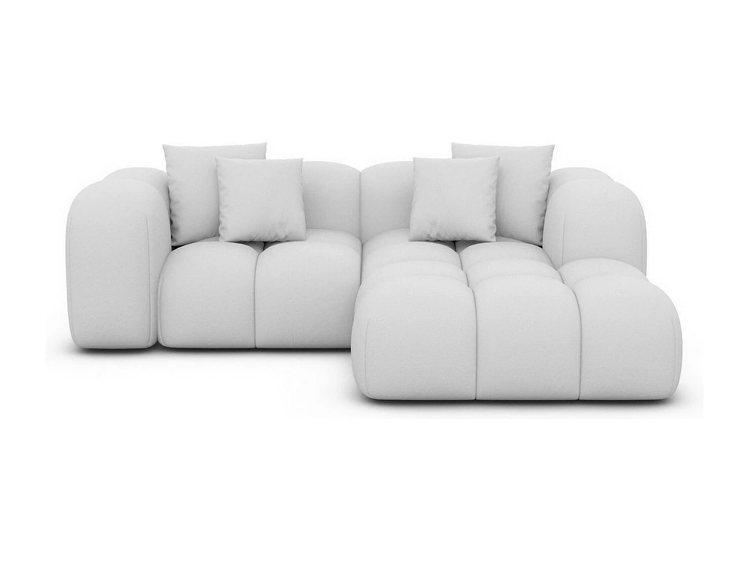 Ecksofa Formentera Mini mit Kissen Kunstleder Weiß Rechts