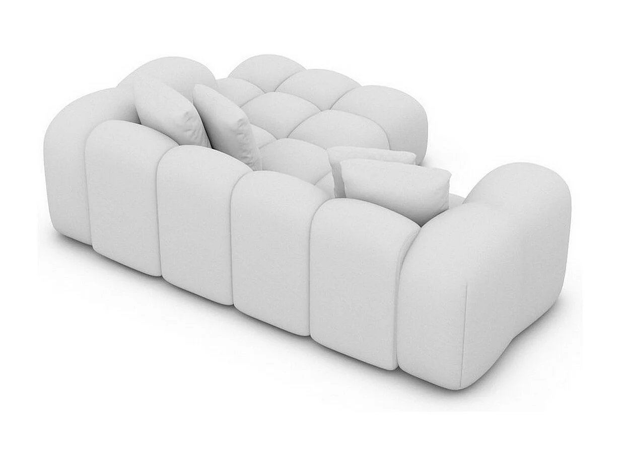 Ecksofa Formentera Mini mit Kissen Kunstleder Weiß Rechts