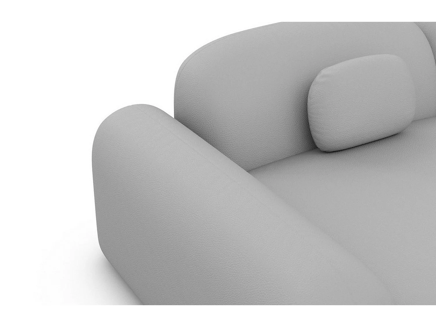 Ecksofa Barcelona L Kurz mit Zierkissen Kunstleder Hellgrau Links