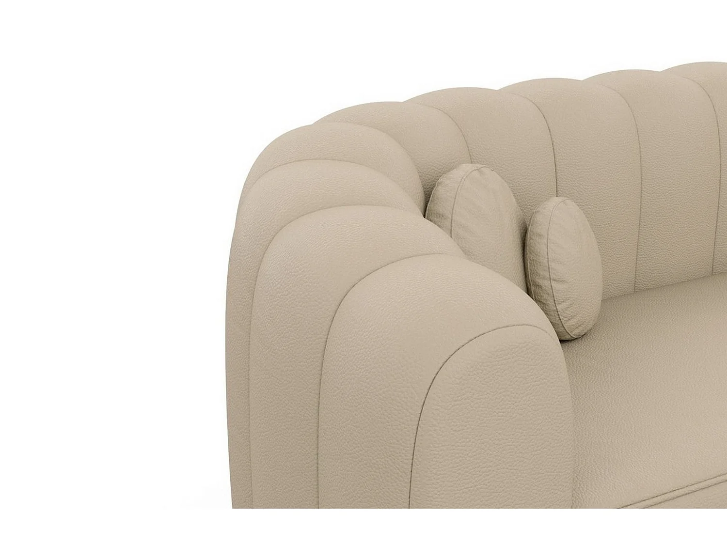 Ecksofa Almeria Leder Beige Kunstleder