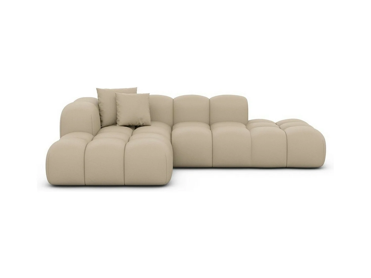 Ecksofa Formentera Lounge Kunstleder Beige Rechts