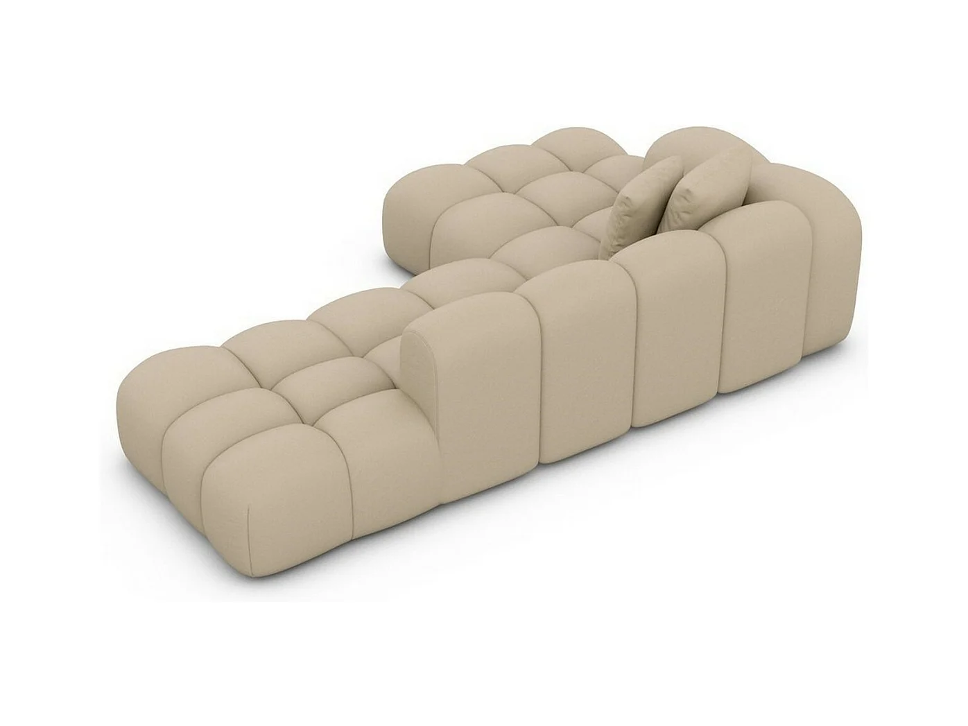 Ecksofa Formentera Lounge Kunstleder Beige Rechts