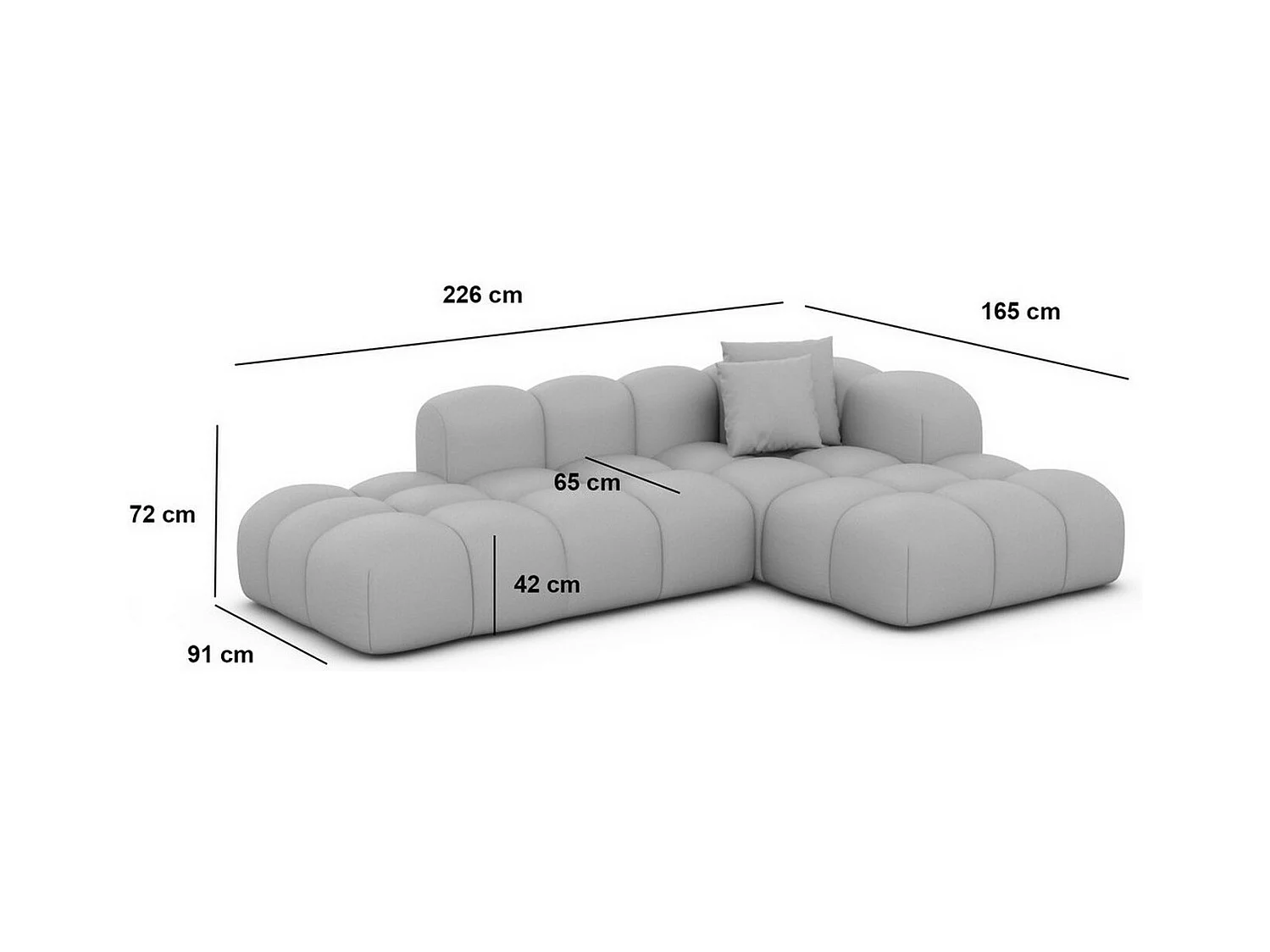 Ecksofa Formentera Lounge Kunstleder Beige Rechts