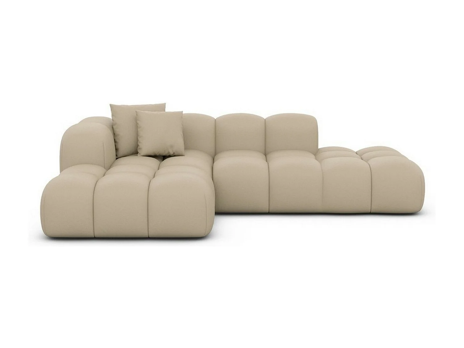 Ecksofa Formentera Lounge Kunstleder Beige Rechts