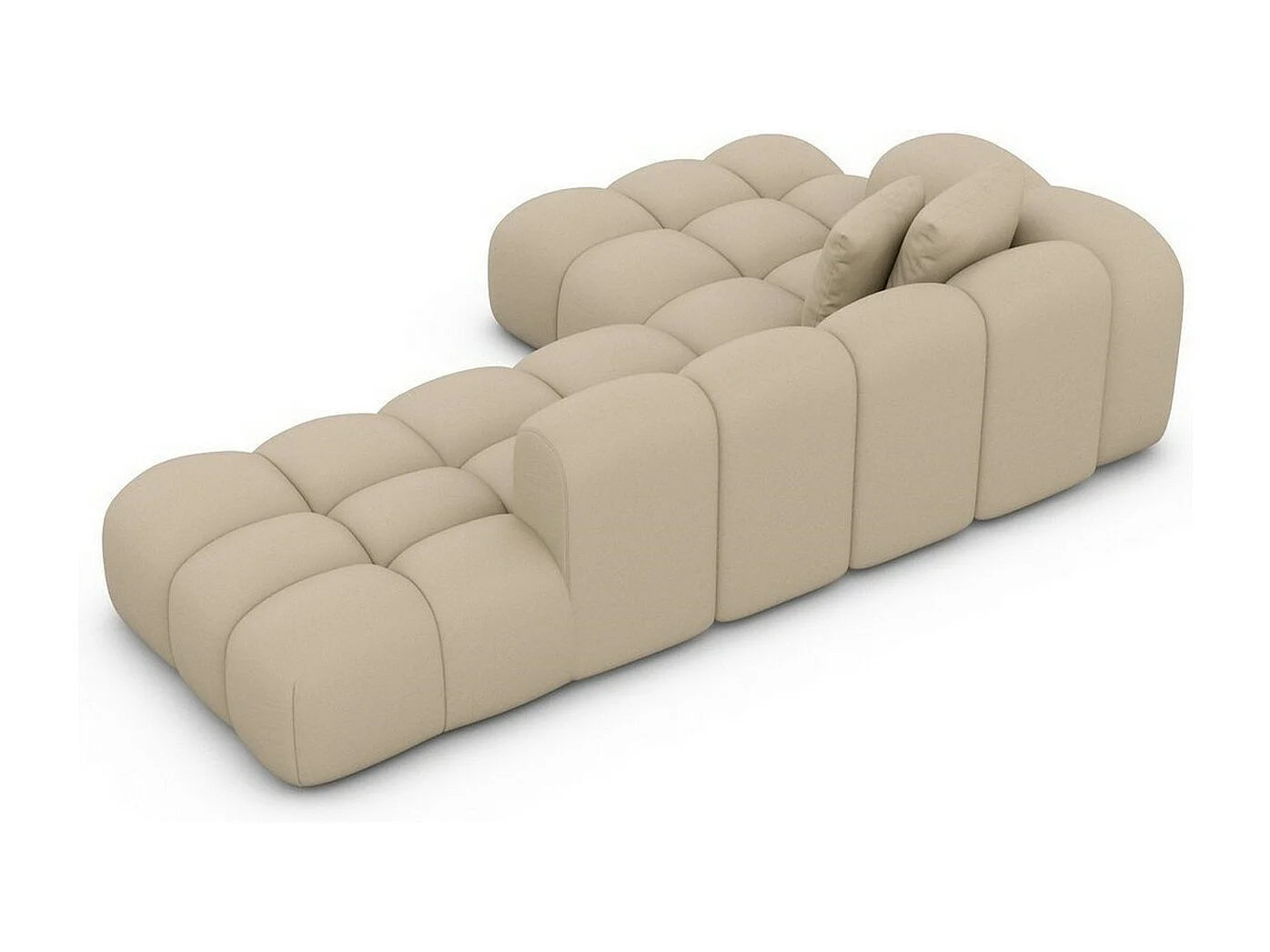 Ecksofa Formentera Lounge Kunstleder Beige Rechts