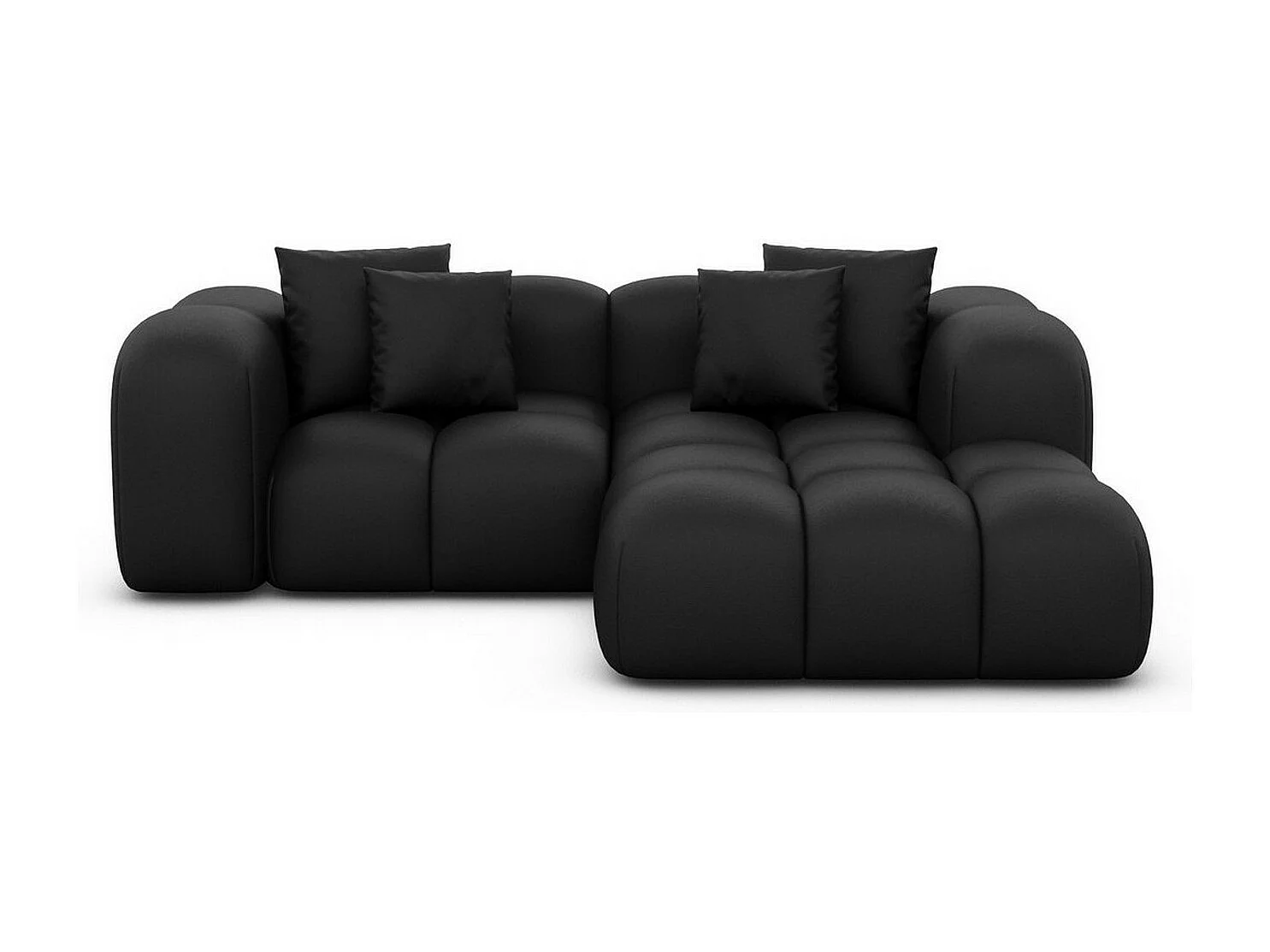 Ecksofa Formentera Mini mit Kissen Kunstleder Schwarz Rechts