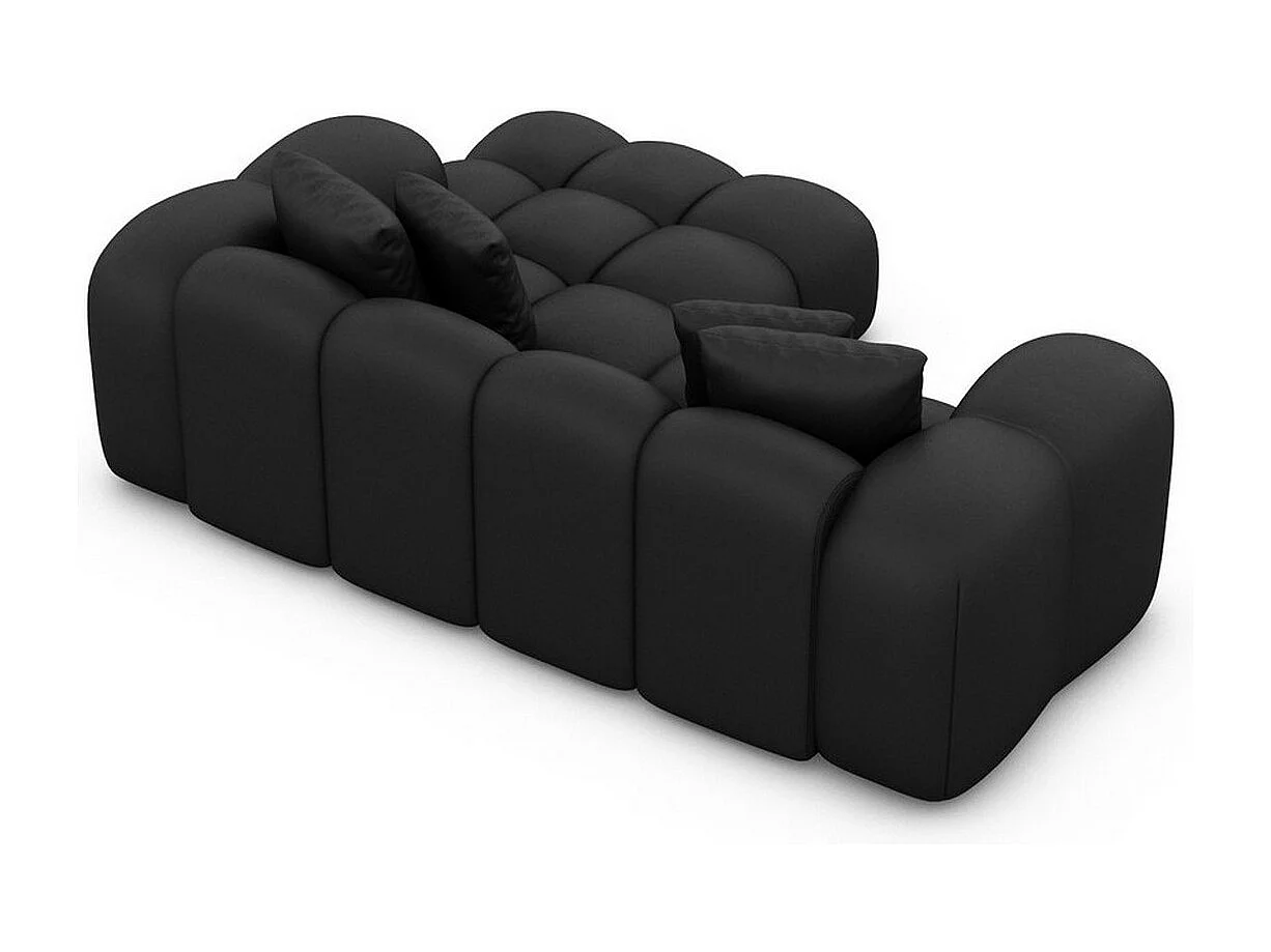 Ecksofa Formentera Mini mit Kissen Kunstleder Schwarz Rechts