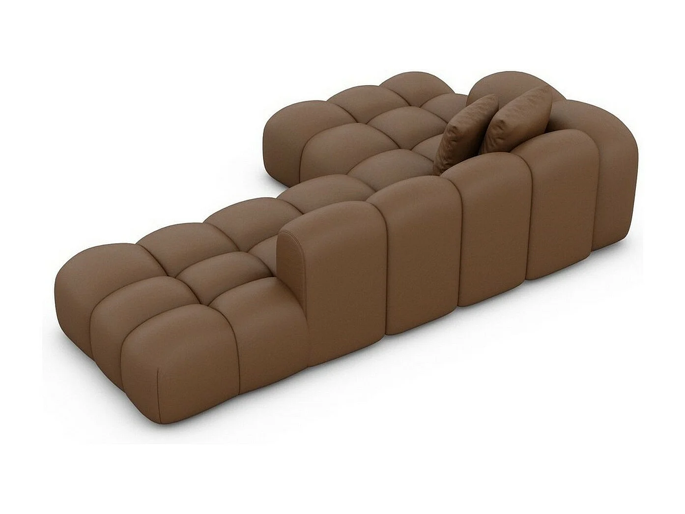 Ecksofa Formentera Lounge Kunstleder Braun Rechts