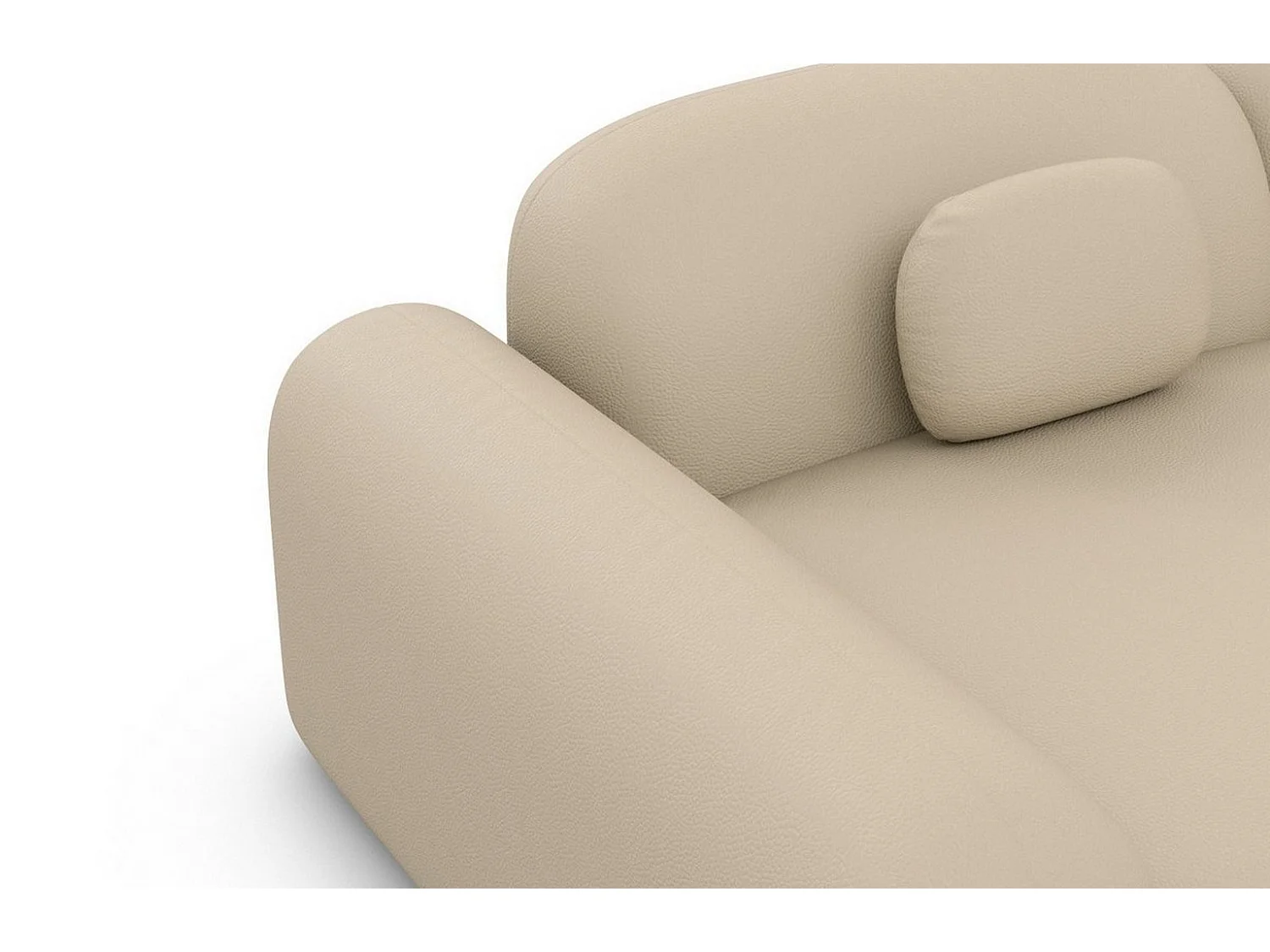 Ecksofa Barcelona L Kurz mit Zierkissen Kunstleder Beige Links