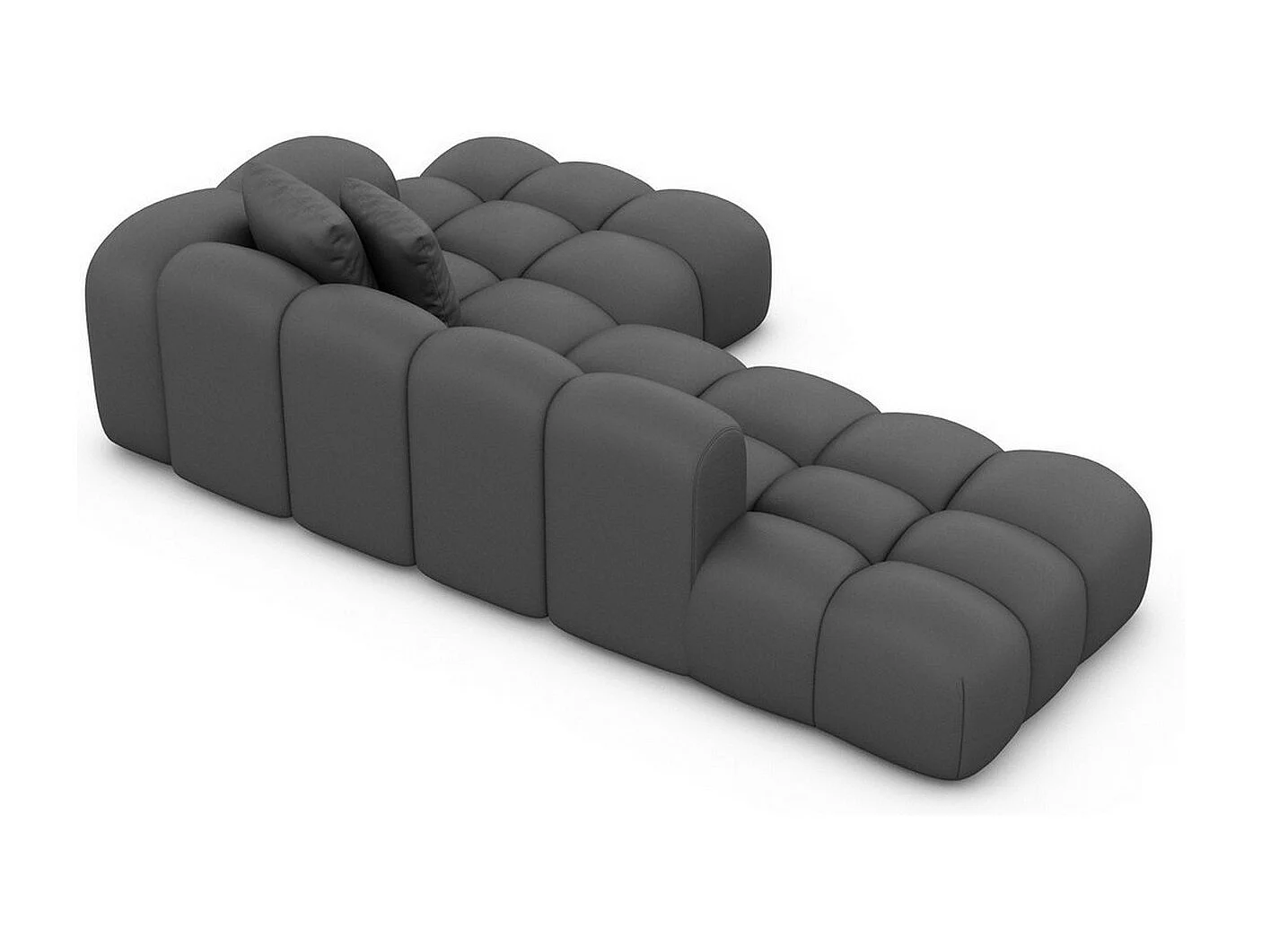 Ecksofa Formentera Lounge Kunstleder Dunkelgrau Links