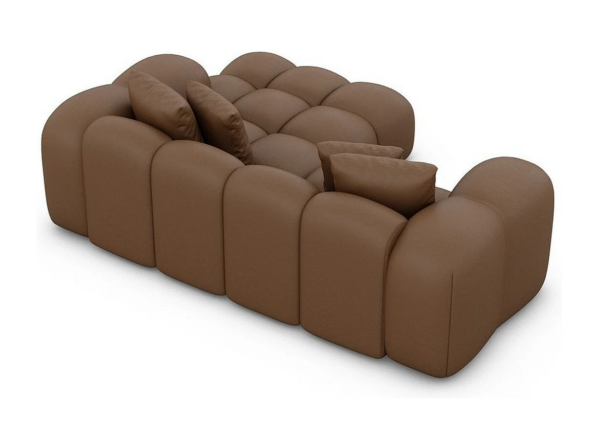 Ecksofa Formentera Mini mit Kissen Kunstleder Braun Rechts