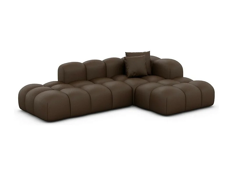 Ecksofa Formentera Lounge Kunstleder Dunkelbraun Links