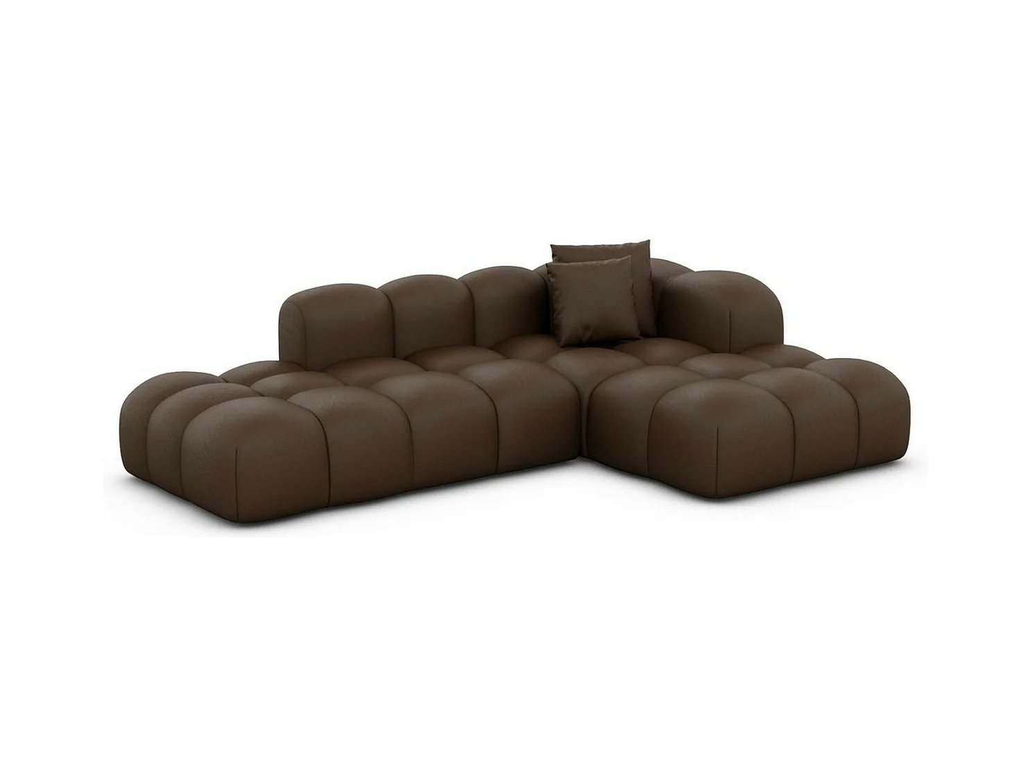 Ecksofa Formentera Lounge Kunstleder Dunkelbraun Links