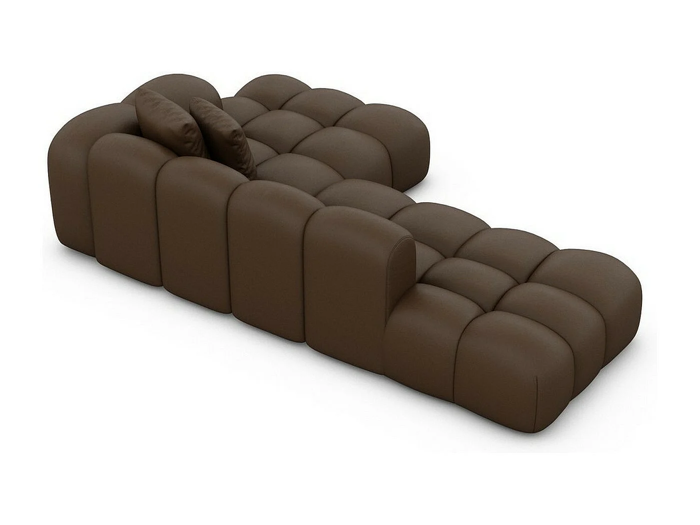 Ecksofa Formentera Lounge Kunstleder Dunkelbraun Links