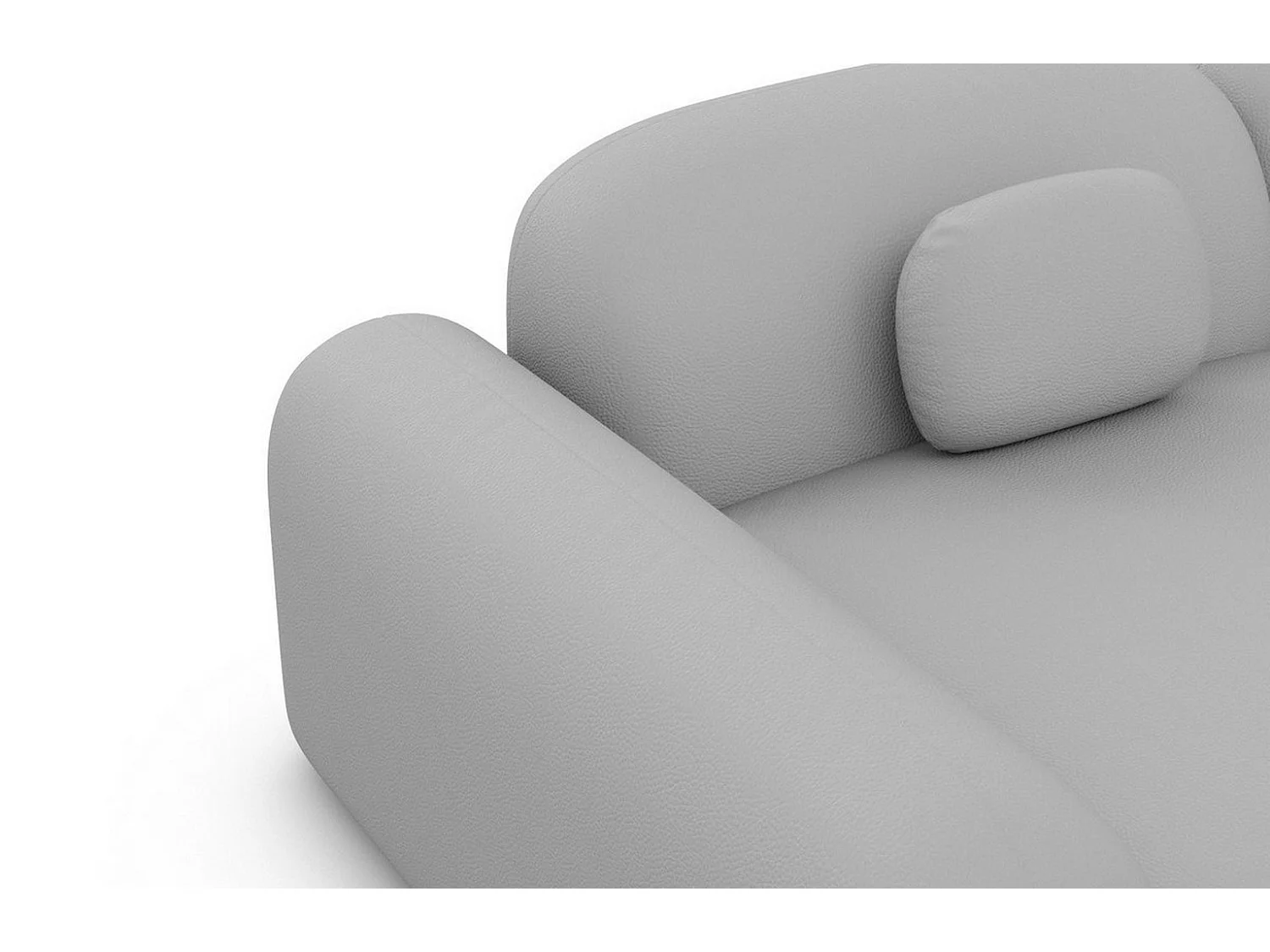 Ecksofa Barcelona mit Zierkissen Kunstleder Hellgrau Rechts