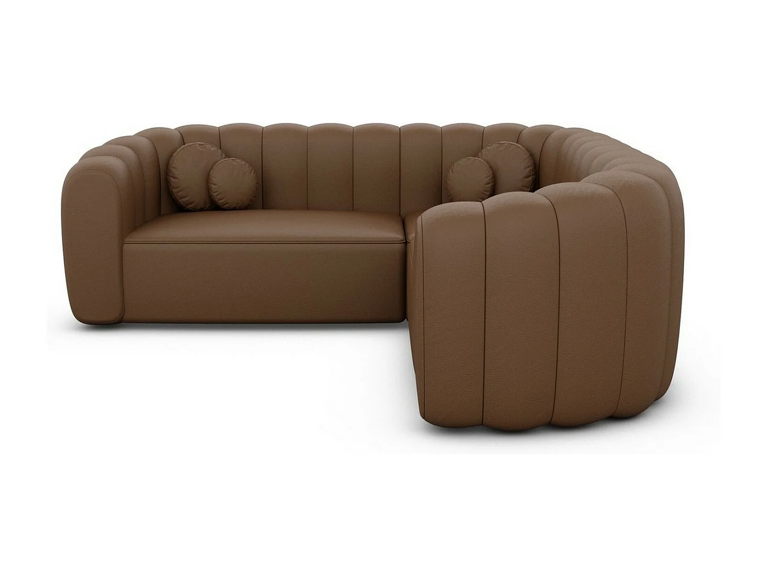 Ecksofa Almeria Leder Braun Kunstleder