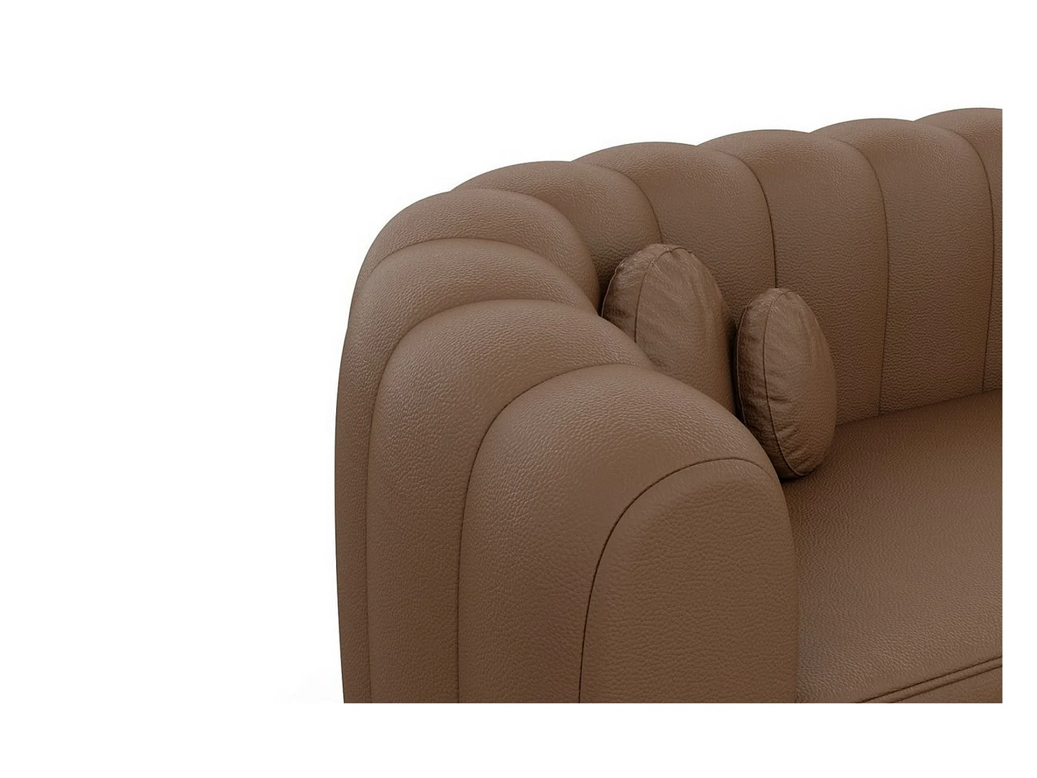 Ecksofa Almeria Leder Braun Kunstleder