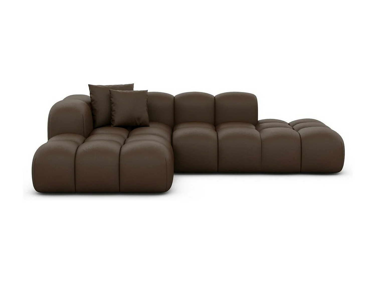 Ecksofa Formentera Lounge Kunstleder Dunkelbraun Rechts